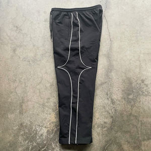 Custom Streetwear Baggy Windbreaker Pants Unisex Contrast Piping Tracksuit Bottoms <b>Waterproof</b> Techwear Joggers for Men Women - Product Image 6