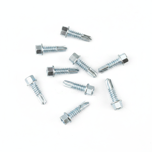 Vis autoperceuses à tête hexagonale métriques en acier classe 8.8 zinguées à filetage grossier - Product Image 1