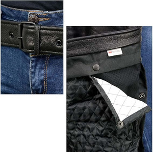 Samroz Sports Men's Black Rough Rider Premium Leather Motorcycle Chaps with <b>Thermal</b> Liner - Product Image 4