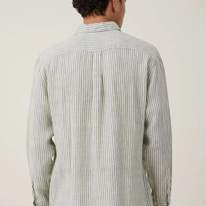 Wholesale Custom Logo High Quality Breathable White 100% Linen Shirt <b>Men</b> Long Sleeve Shirts for <b>Men</b> Casual Linen <b>Dress</b> Shirt - Product Image 1