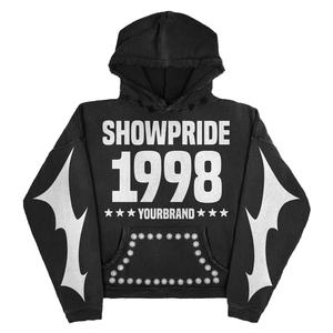 Sudadera con capucha de marca personalizada CHÁNDAL UNISEX logotipo personalizado de peso pesado pantalones de chándal acampanados con chándal para hombres al por mayor - Product Image 5