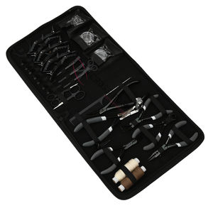 Elite Black Hair Extension tools Kit with Tape In Plier Micro Bead Remover 7 Inch Crimping Tool Keratin Bond <b>Cutter</b> Finger Tool - Product Image 6