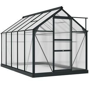 Kit Serra in Alluminio per Esterni 6FT X 10FT X 7FT con Policarbonato Resistente e Porta di Ventilazione per Giardino, Colore Verde - Product Image 1