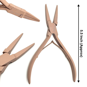 Hair <b>Extension</b> Fitted Plier 5.5 Inch Micro Ring Nano <b>Bead</b> Crimping Tool Flat Nose <b>Extension</b> Clamp & Remover - Product Image 1