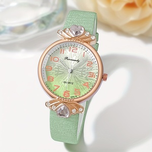 192055 Montre-bracelet pour femmes, mode féminine, couleur bonbon, analogique, cuir PU - Product Image 3