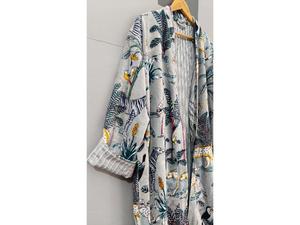 Luxury Velvet House Robe, velvet cotton Kimono Robe, Dressing Gown, wedding robe Bridesmaid winter bathrobe grey - Product Image 6