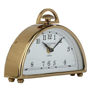 Horloge de bureau en laiton, style antique, affichage numérique, mouvement électronique, fonctionne à piles, cadre circulaire moderne en métal doré, chiffres romains - Product Image 4
