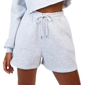 Premium Quality Women's 100% Cotton Breathable Quick Dry Solid Color Custom Printed Button Elastic Waist Summer Shorts - Product Image 4