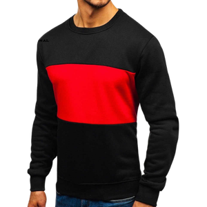 <b>Men's</b> Color Blocking Crew Neck Pullover <b>Sweatshirt</b> Regular Fit Knitted Polyester Autumn Casual Long Sleeve <b>Red</b> Gray Black - Product Image 5