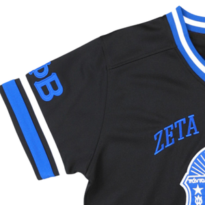 Maillot de football Zeta Phi Beta noir, maillot de sororité ZPB pour femmes, chemise athlétique à col en V, vêtements grecs, style HBCU - Product Image 6