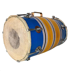 Tambour en acier inoxydable poli brillant, équipé de vis de réglage métalliques réglables, tabla en bois disponible à prix de gros. - Product Image 4
