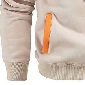Men's Color Blocking Hooded Sweatshirt Regular Fit Casual Autumn Wear Black Orange Beige Knitted Cotton Polyester BRG <b>Makers</b> - Product Image 6
