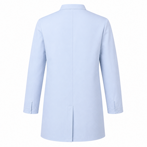 Bata de Laboratorio Médica Gris Pálido con Cuello de Solapa, Uniforme de Doctor Personalizado al por Mayor, Ropa de Trabajo Unisex para Equipos de Clínicas y Farmacias - Product Image 2