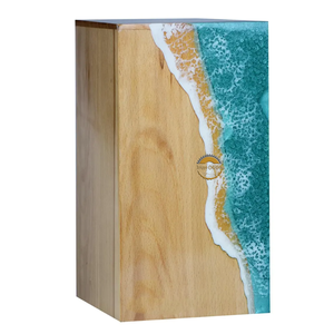 Urna Funeraria de Color Marrón con Diseño de Agua de Mar para Cenizas Humanas o de Mascotas, Inspirada en el Océano, por AYAANS - Product Image 4