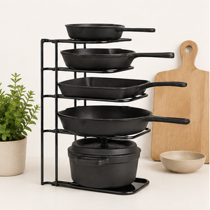 5 Tier Pot and Pan Organizer <b>Rack</b> for <b>Kitchen</b> Cabinet Sturdy Metal Space-Saving <b>Storage</b> Shelf for Cast Iron Skillets Griddles - Product Image 2