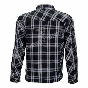 เสื้อเชิ้ตขี่มอเตอร์ไซค์ผ้าฝ้ายฟลานเนลบุซับในสำหรับผู้ชาย รุ่นใหม่ปี 2026 พร้อมแผ่นป้องกัน CE - Product Image 4