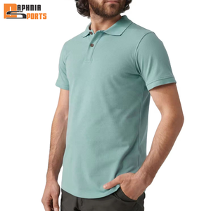 Camisas de Golf Personalizadas al por Mayor, de Color Sólido, con Botones, Tejidas, Antiarrugas, de Secado Rápido, Manga Corta para Hombre - Product Image 1