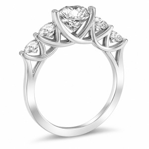 Bague de fiançailles en argent 925 de qualité supérieure, sertie de diamants ronds, classique, bijoux fins pour femmes - Product Image 1