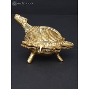 4-Inch Handmade Brass Tortoise <b>Box</b> Feng Shui <b>Decorative</b> <b>Storage</b> <b>Box</b> for Gifting and Vastu Purpose Made in India - Product Image 4