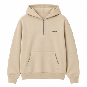 Hoodie Homme Tendance Personnalisable avec Logo, Coupe Oversize, Demi-Zip, en Molleton de Coton Épais - Product Image 5