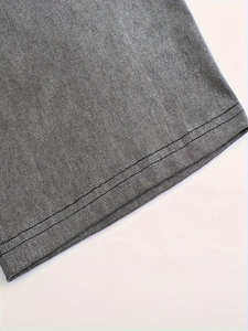 T-shirt pour homme le plus vendu, nouveau style, délavé à l'acide, col rond, couleur unie, en coton tricoté épais - Product Image 5