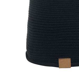 Gorro de Punto Acrílico Negro Unisex, Gorro Casual de Invierno de Color Sólido, Talla Adulto 56-58CM, Tejido a Mano - Product Image 2