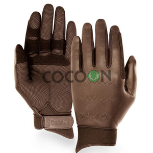 Gants d'équitation en cuir de qualité supérieure, antidérapants, perforés, pour sports de plein air, unisexes, protection des mains, équipement avec logo personnalisé - Product Image 5