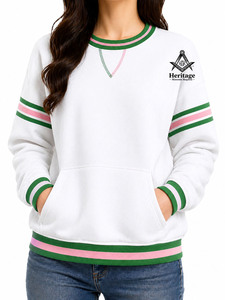 HMR Alpha |   Kapa |   Sweat-shirt Alpha avec broderie grecque, col rond, sur mesure pour femmes |   Sweat-shirts en molleton de coton brodés pour femmes de sororité - Product Image 4