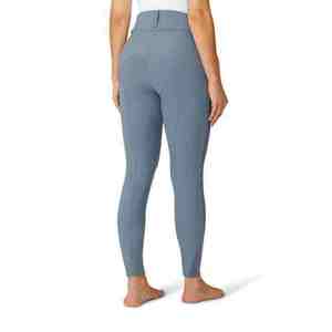 Pantalones de equitación de cintura alta para mujer, de punto, con elastano y nailon, largos, con cierre de botón, color sólido, con franja lateral, elásticos en cuatro direcciones - Product Image 2
