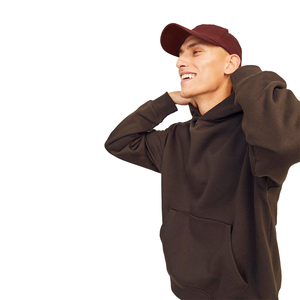 Sweat à capuche décontracté pour homme, couleur marron foncé, coupe oversize, avec poches kangourou et manches longues - Product Image 2