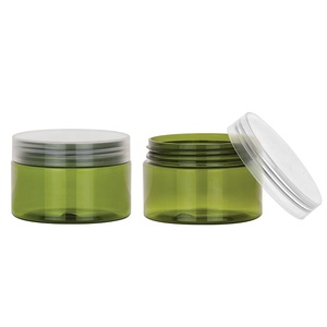 Custom Logos Plastic Solid Colored Jars Empty PET Airless Cosmetic Lotion Skin Care Shampoo Containers With Lid