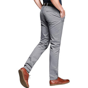 Pantalon chino décontracté coupe droite pour homme, en mélange de coton confortable, idéal pour le bureau et le travail, style slim et élégant - Product Image 2