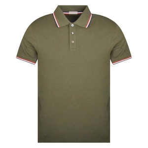 Custom <b>Men's</b> Olive <b>Green</b> <b>Polo</b> <b>Shirt</b> Short Sleeve Striped Collar Three Button Casual Golf T <b>Shirt</b> Wholesale Manufacturer - Product Image 1
