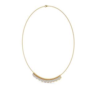 Collier barre en or jaune 14 carats avec diamants de laboratoire taille poire et taille rond, 4,05 CTW, bijoux fins - Product Image 4