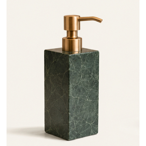 Distributeur de savon en marbre vert naturel à prix d'usine avec pompe en métal doré, flacon de lotion liquide en pierre pour hôtel et salle de bain moderne - Product Image 3