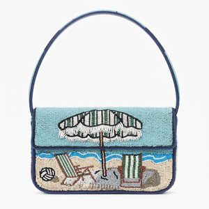 Handmade Beach Umbrella Beaded <b>Shoulder</b> <b>Bag</b> <b>Women</b> Summer Ocean Flap Evening Clutch Novelty Underarm Purse - Product Image 5
