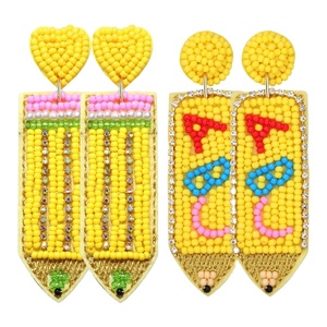 งานปักลูกปัดทำมือต่างหูทรงหยดน้ำสำหรับคุณครู2คู่เครื่องประดับพรีเมี่ยมสำหรับผู้หญิงดีไซน์เนอร์มีสไตล์และสวยงาม - Product Image 1