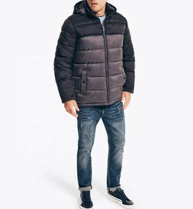 2025 New Arrival Unisex Winter Shiny Quilted Puffer Jacket Windbreaker <b>Padded</b> Thick Black Hooded Stand Collar 100% Nylon - Product Image 2