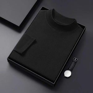 เสื้อยืดแขนยาวคอกลมสีพื้นสำหรับผู้ชายรุ่นใหม่ สวมใส่ได้หลากหลาย ฤดูใบไม้ผลิและฤดูใบไม้ร่วง สวมใส่สบาย - Product Image 4