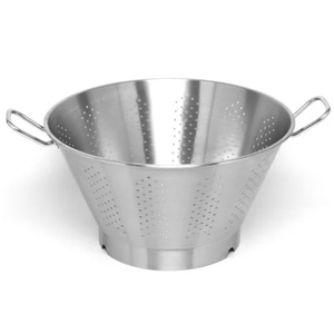 High Quality Stainless Steel <b>Colander</b> With Base Metal Kitchen <b>Strainer</b> For Restaurant & Home Use Fruit Vegetable Washing Basket - Product Image 1