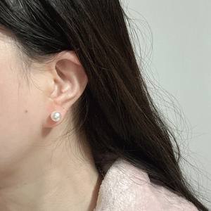 Boucles d'oreilles en perles d'Akoya d'eau de mer naturelles de 6 à 8 mm, rondes et légèrement imparfaites, design simple pour la vente en gros - Product Image 3