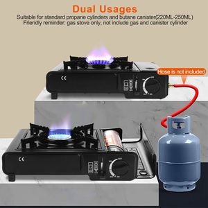 Fornello da Campeggio Portatile 3300W, Doppio Bruciatore a Combustibile, Accensione Piezoelettrica, Eiezione Automatica del Serbatoio, Costruzione in Metallo - Product Image 5