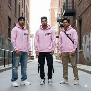 Fabricant de sweats à capuche personnalisés avec fermeture éclair entièrement ornée de strass, sweats à capuche streetwear avec appliques brodées, sweats à capuche et sweat-shirts pour hommes - Product Image 1