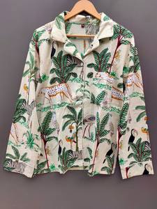 Conjunto de Pijama Coordinado con Estampado Animal para Mujer de Naaz Textile, Ropa de Dormir Informal de Verano, Suave y Transpirable, 100% Algodón, Largo hasta la Rodilla - Product Image 4