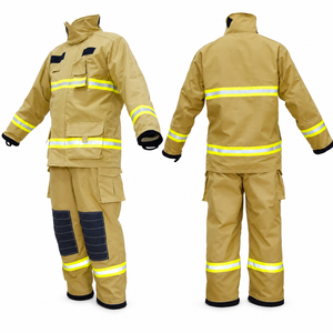 Tenue de protection ignifuge personnalisable pour pompiers, uniforme de sauvetage haute visibilité, style deux pièces - Product Image 1