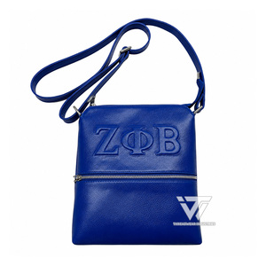 Bolso Bandolera Personalizado al por Mayor de Cuero Sintético Grabado de la Hermandad Zeta Phi Beta, Accesorios Griegos, Ropa y Vestimenta de Hermandad - Product Image 1