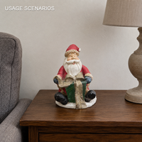 Figurine de Noël en résine faite à la main et peinte à la main, personnalisée OEM/ODM, représentant Père Noël, bonhomme de neige ou arbre, ornement de table