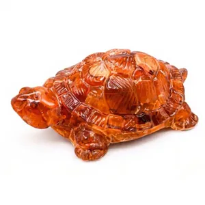 Venta al por mayor ALIZA AGATE EXPORTS: Decoración de tortuga de cristal de cornalina y orgonita hecha a mano, de 2.7 pulgadas, con chips de resina y piedras preciosas, a la última moda. - Product Image 2