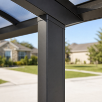 Abri de stationnement pour 2 voitures Angye, style villa moderne de luxe, avec cadre en alliage d'aluminium thermolaqué, auvent durable pour la protection solaire