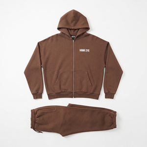 Survêtement personnalisé de qualité supérieure pour hommes, ensemble sweat à capuche et pantalon de jogging à fermeture éclair intégrale, haute qualité - Product Image 4